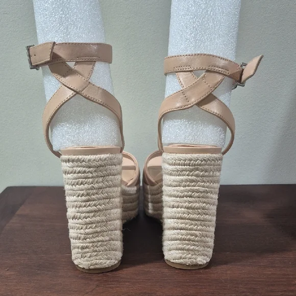 Gianni Bini Nude Wedge Sandals - Picture 4 of 9